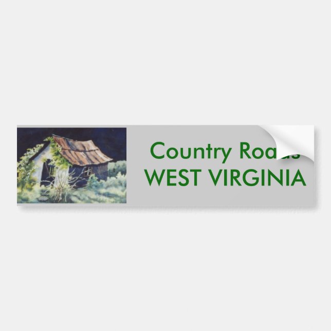 Country Roads Bumper Sticker (Front)