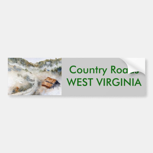 Country Roads Bumper Sticker (Front)