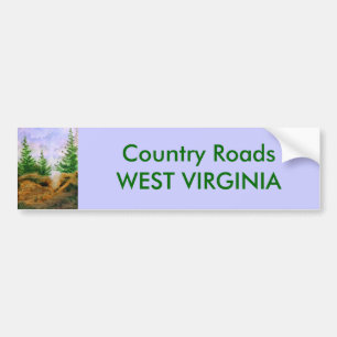 Country Roads Bumper Sticker
