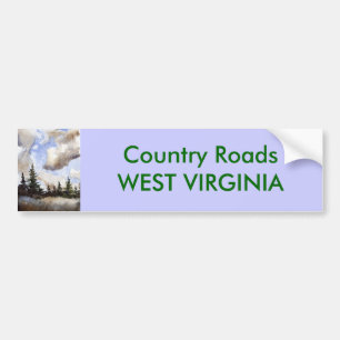Country Roads Bumper Sticker