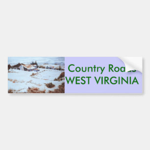 Country Roads Bumper Sticker