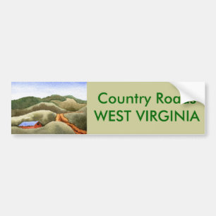 Country Roads Bumper Sticker