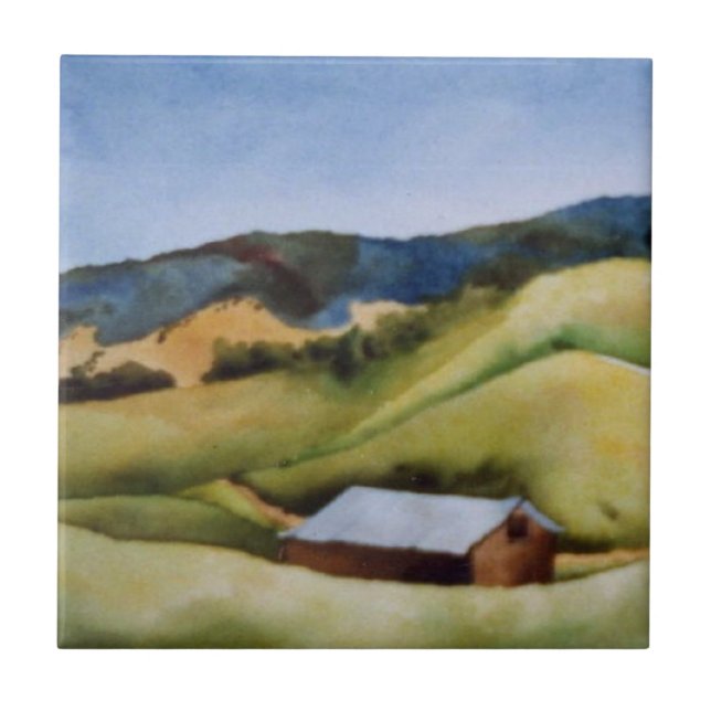Country roads hill country farms ceramic tile. tile (Front)