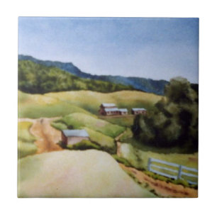Country roads in rolling hill farm country of Va. Tile