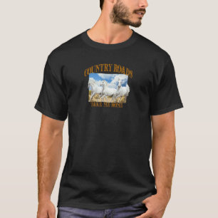 Country Roads Take Me Home Horses Running In The W T-Shirt