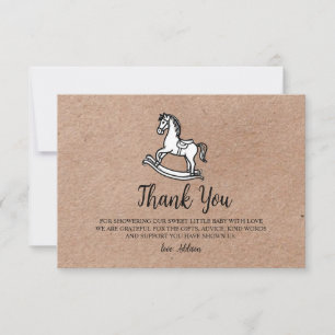 Country Rocking Horse Baby Shower Thank You Card 