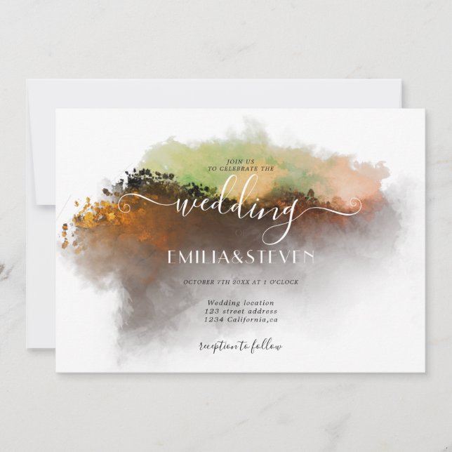 Country Rocky Mountains Landscape Wedding Invitation (Front)