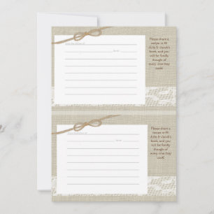 Country Romance Burlap Look Recettes Cartes deux 3