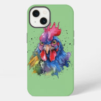 Country Rooster Chicken Watercolor Style