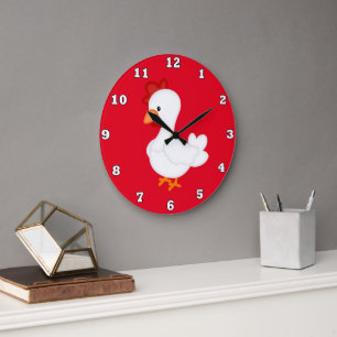 Country Rooster Kitchen wall clock