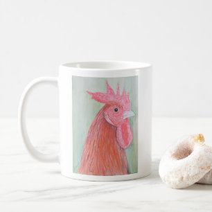 Country Rooster Watercolor Coffee Mug