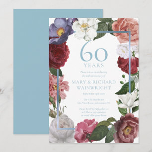 Country Rose Garden 60th Anniversary Invitation