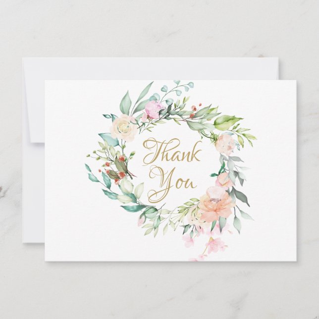 Country Roses Floral Garland Thank You (Front)