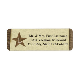 Country Rustic Antique Star Monogram
