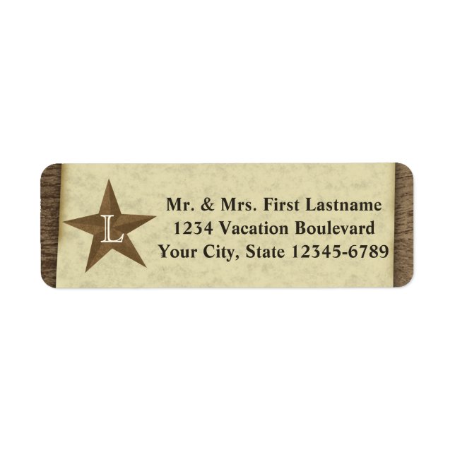 Country Rustic Antique Star Monogram (Front)