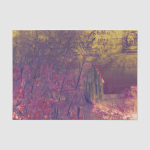 Country Rustic Barn Purple Yellow Vintage Farm Tissue Paper