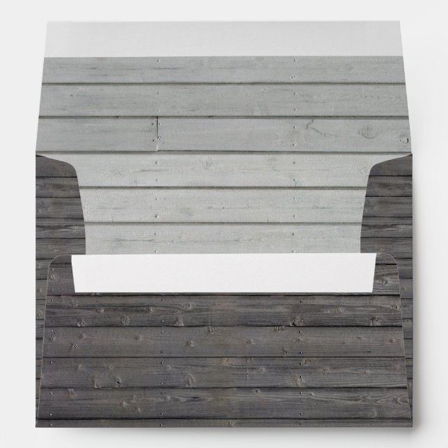 Country Rustic Barn Wood Stripes Envelope (Back (Bottom))