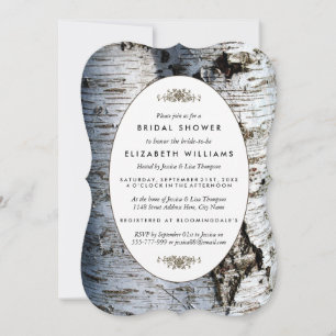 Country Rustic Birch Tree Bridal Shower Invitation
