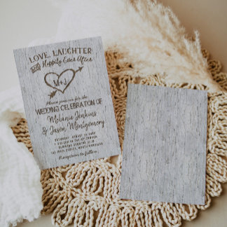 Country Rustic Birch Tree Heart Wedding Invitation