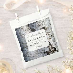 Country Rustic Birch Tree Wedding Favour Bag