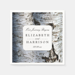 Country Rustic Birch Tree Wedding Napkin