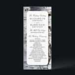 Country Rustic Birch Tree Wedding Program Template<br><div class="desc">These program templates are perfect for any couple planning a country rustic wedding celebration. The design features a birch tree background with a white overlay and easy to edit wording. The simple design can be personalized to suit your special event and will be the perfect order of service for any...</div>