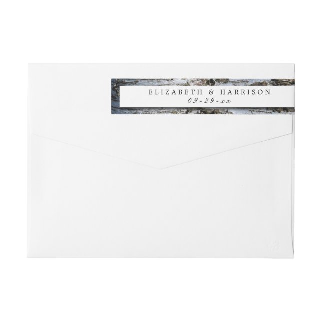 Country Rustic Birch Tree Wedding Wrap Around Label (Back)