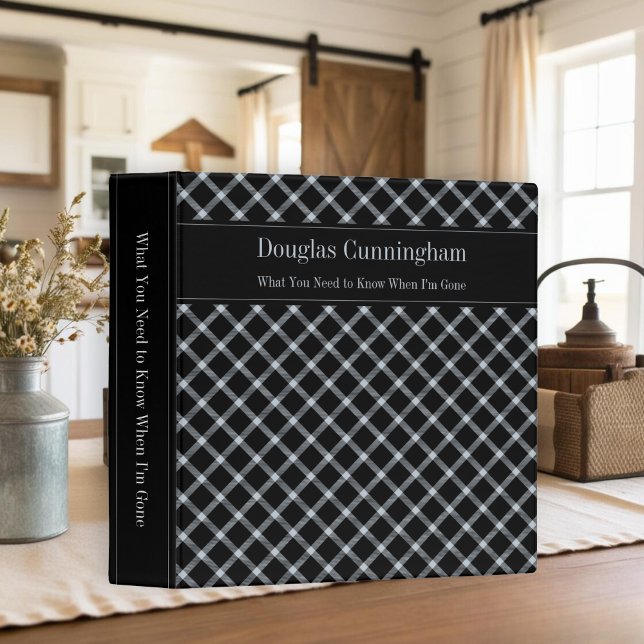 Country Rustic Black & Grey End of Life Planner Binder (Country Rustic Black & Gray End of Life Planner 3 Ring Binder)