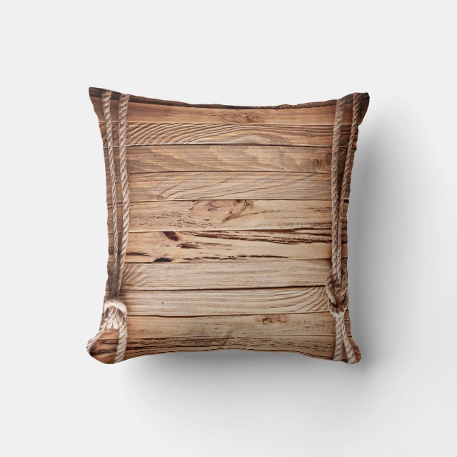 Country Rustic Bois corde Coussin de canapé à lanc (Recto)