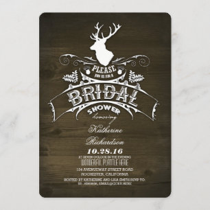 Country rustic deer bridal shower invitations