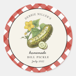 Country rustic Dill pickle Canning jar label 