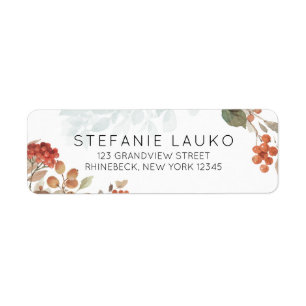 Country Rustic Fall Foliage Aquarelle Adresse