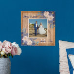 Country Rustic Floral Navy Pink Acrylic Print<br><div class="desc">Commemorate your wedding day or special union with the Country Rustic Floral Navy Pink Acrylic Print. Easy breezy personalization with the editor tool.</div>
