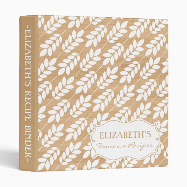 Country Rustic Floral Pattern Customizable Binder (Front/Spine)