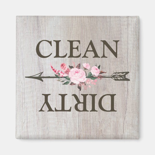 Country Rustic Floral Rose lave-vaisselle Magnet (Devant)