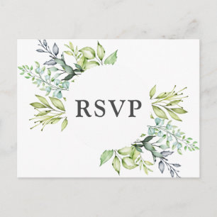 Country Rustic Foliage Wedding RSVP Invitation Postcard