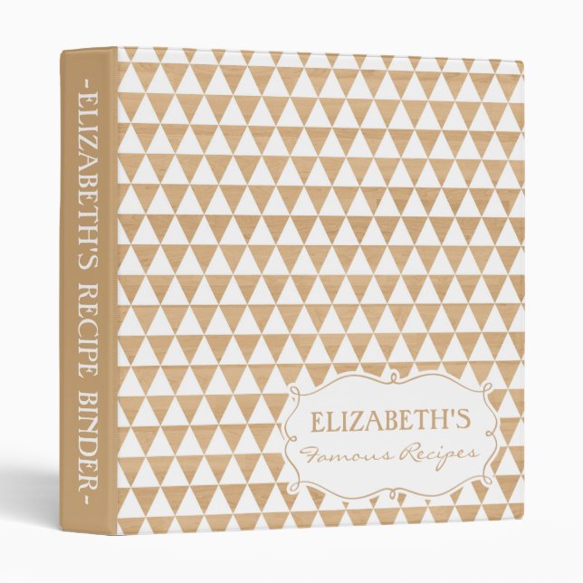 Country Rustic Geometric Triangles Pattern Binder (Front/Spine)