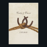 Country Rustic Horseshoes Wedding Invitation<br><div class="desc">Old rustic horseshoes tied within a knotted rope.  Customize with any text.</div>