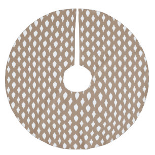 Country rustic kraft white Christmas ornaments Brushed Polyester Tree Skirt