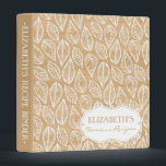 Country Rustic Leaves Pattern Customizable Binder<br><div class="desc">White leaves pattern on a country rustic wood background. This binder is customizable. It's perfect as wedding photo's binder, recipe binder or as a school binder. You can customize the text to suit your needs or you could just clear or delete the image and texts to just have the print....</div>
