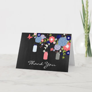 Country Rustic Mason Jar Thank You Card