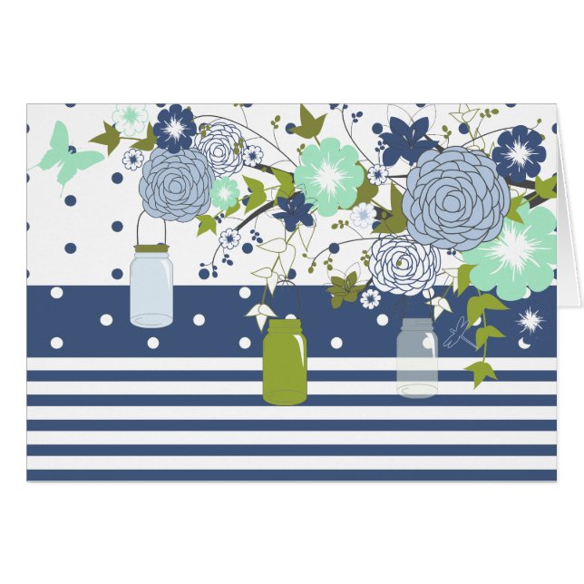 Country Rustic Mason Jar Thank You Card (Front Horizontal)