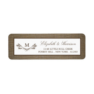 Country Rustic Monogram Branch & Burlap Wedding