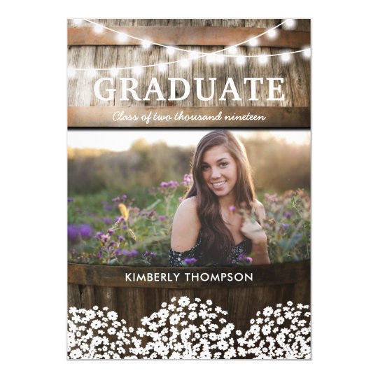 Country Rustic Photo 2017 Graduation Party Card