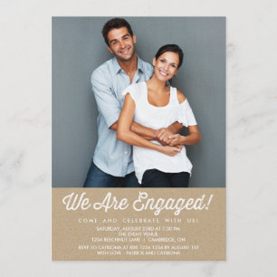 COUNTRY RUSTIC   PHOTO ENGAGEMENT PARTY INVITATION