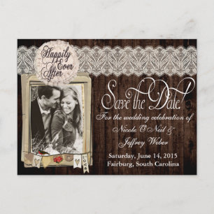Country Rustic Photo Enregistrer la carte Mariage 