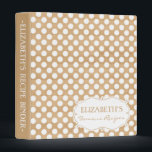 Country Rustic Polka Dots Customizable Binder<br><div class="desc">White polka dots pattern on a country rustic wood background. This binder is customizable. It's perfect as wedding photo's binder,  recipe binder or as a school binder.</div>
