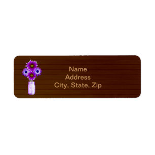 Country Rustic Purple Mason Jar Address Labels