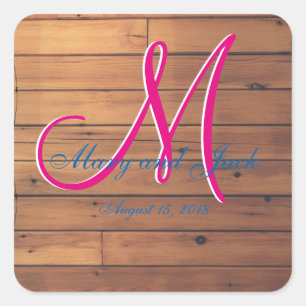 Country Rustic Ranch Barn Wall 3d Monogram Square Sticker
