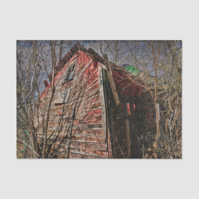 Country Rustic Red Barn Vintage Farmhouse Tissue Paper (Front)